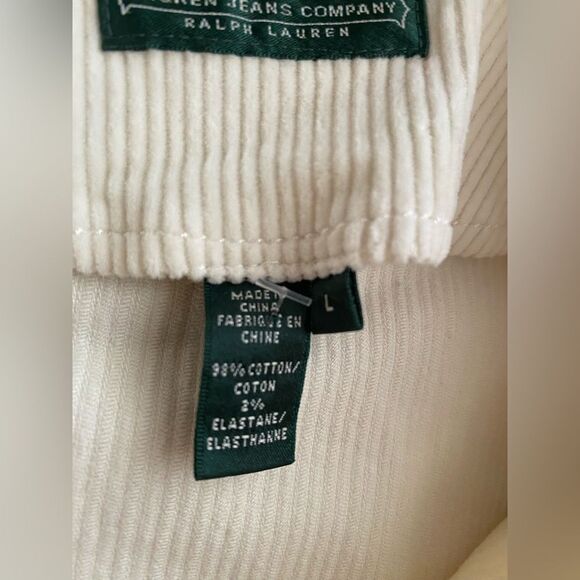 Vintage Ralph Lauren Jacket Rare womens corduroy Ivory Horn Buttons Sz L  NWT - Picture 5 of 16